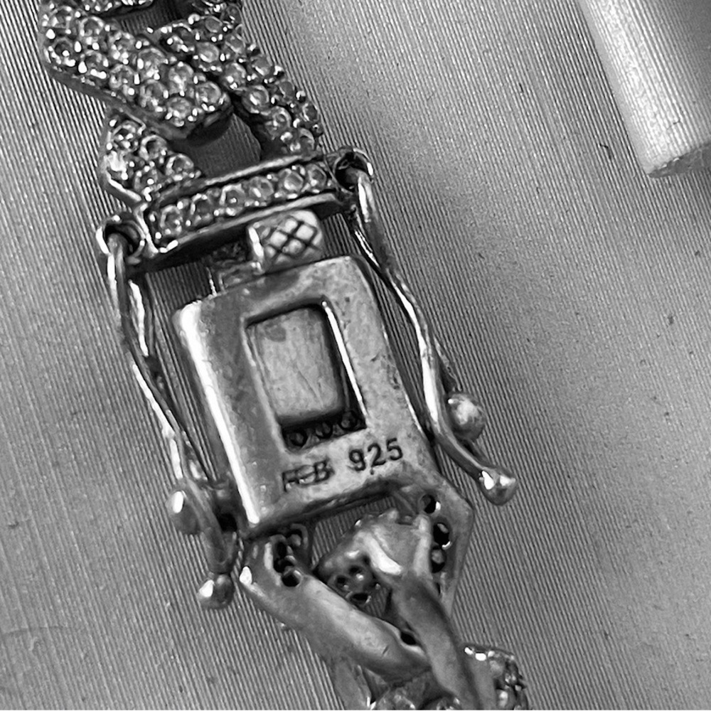 Elegant Silver Tennis Necklace - Picture 2 of 2